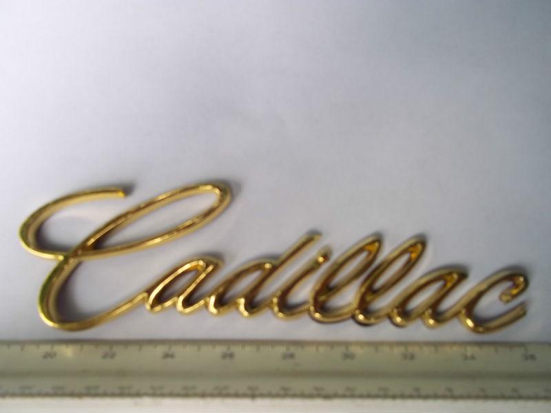 NEW GOLD CADILLAC DEVILLE REAR TRUNK EMBLEM SCRIPT BADGE OEM 94 95 96 97 98 99, US $11.99, image 3