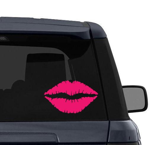 Lipstick kiss vinyl decal - choose your color