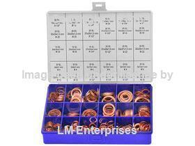 Automotive copper washer assortment kit - 540 washers - 30 sizes - 4mm to 33 mm 