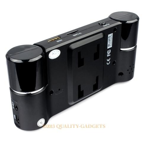 Hd dv dual camera lens car vehicle dvr cam dash video recorder ir remote control