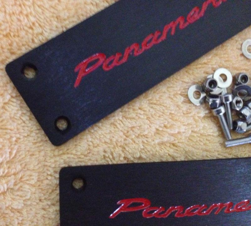 For porsche panamena unique floor mat carpet emblem badge aluminum black 2pcs