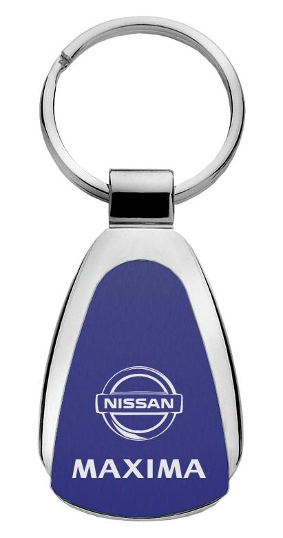 Nissan maxima blue blue tear drop metal key chain ring tag key fob logo lanyard