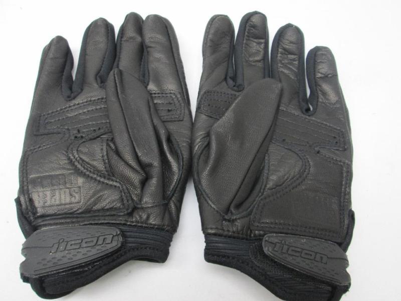 Icon super duty leather motorcycle gloves med