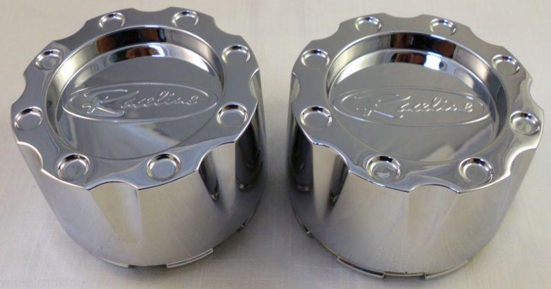 Raceline wheels chrome custom wheel center cap caps set of 2 # 61592085f-1 new!