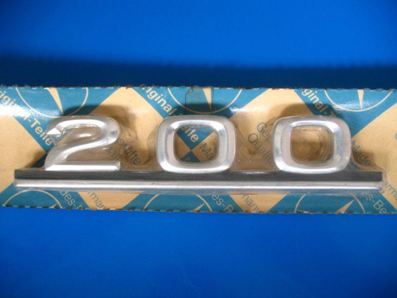 Mercedes benz w123 200 trunk lid emblem designation