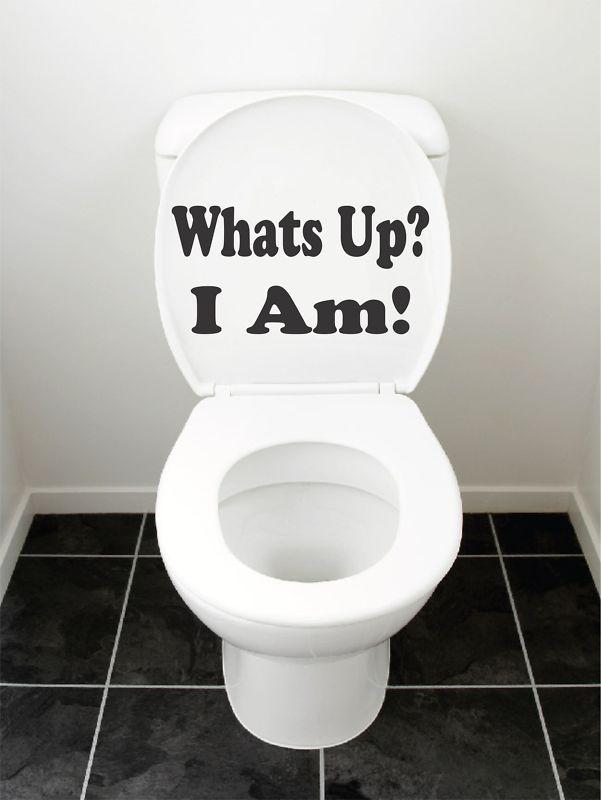 Bathroom toilet seat lid car truck window wall laptop vinyl decal sticker