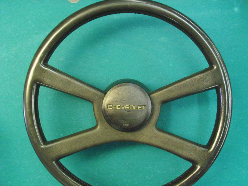 Used chevy pickup 1988-1994 steering wheel  white chevrolet lettered horn cap