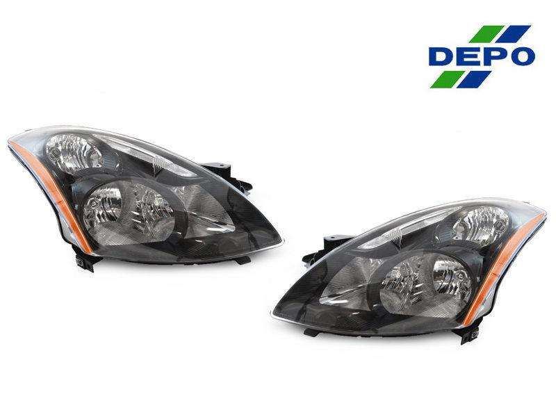 Depo 10-12 nissan altima 4d sedan halogen euro style black headlights dot / sae