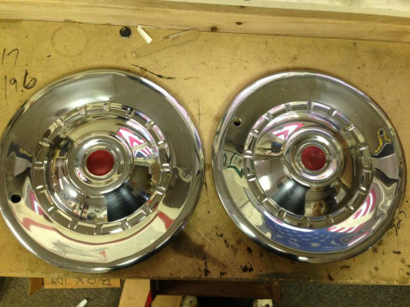 Find 1953 NOS CHRYSLER NEW YORKER 15" HUBCAPS WHEEL COVERS ONE PAIR