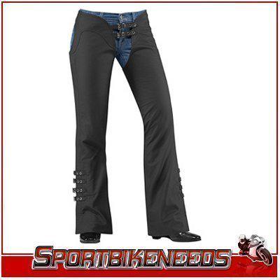 Icon hella leather black womens chaps new small sm
