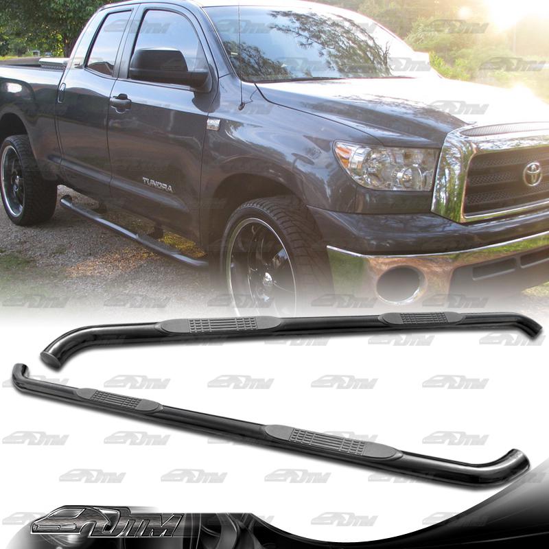 2007-2010 toyota tundra crew max cab black stainless steel nerf side step bars