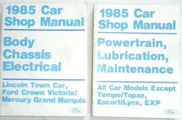 1985 ford and mercury lincoln  shop repair manual set crown victoria town car  