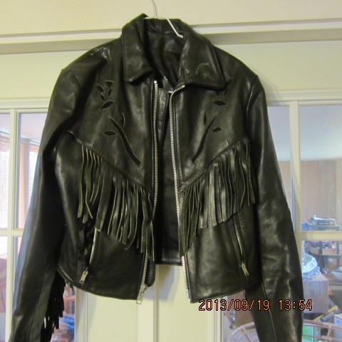 Ladies fringe motorcycle jacket