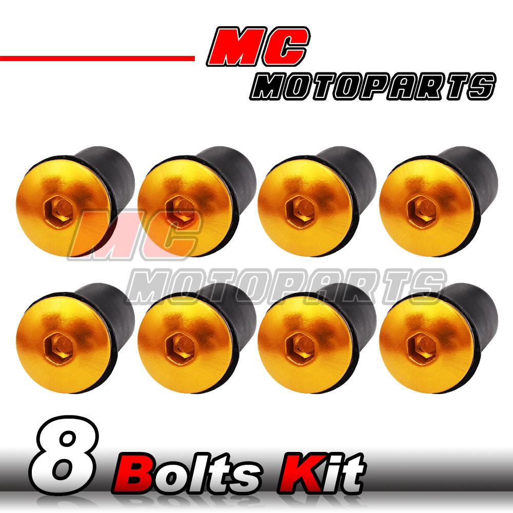 Gold windscreen bolts wellnuts set bmw k1200gt 2003-2005