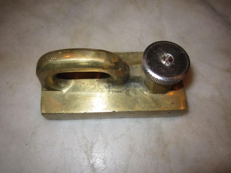 Vtg bronze genoa 1.25" track car s/s stop pin 3 3/8" x 1 5/8" no name or logo