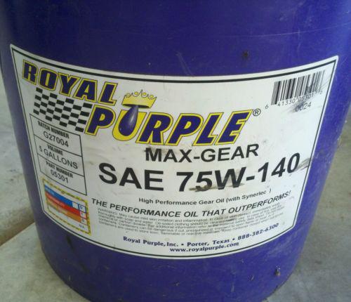 5 gallons royal purple 75w-140 max gear oil synthetic gear lube gear oil