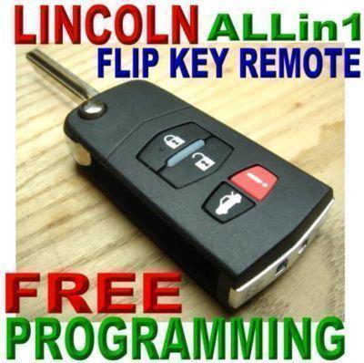 Lincoln allin1 combo switchblade transponder chip keyless entery key remote fob