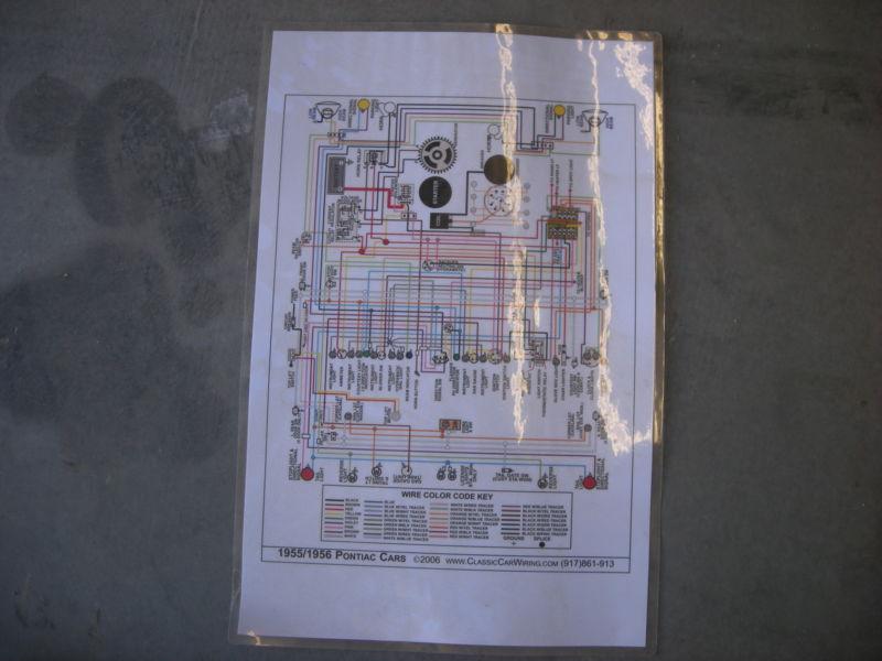 1955 1956 pontiac color coded wiring diagram 11 x 17 wall poster