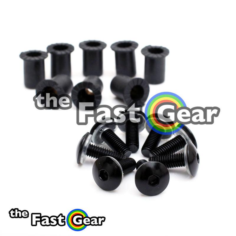Black windscreen bolts screws kawasaki er6f zxr 250 400 06 07 08 09 10 11 12 13