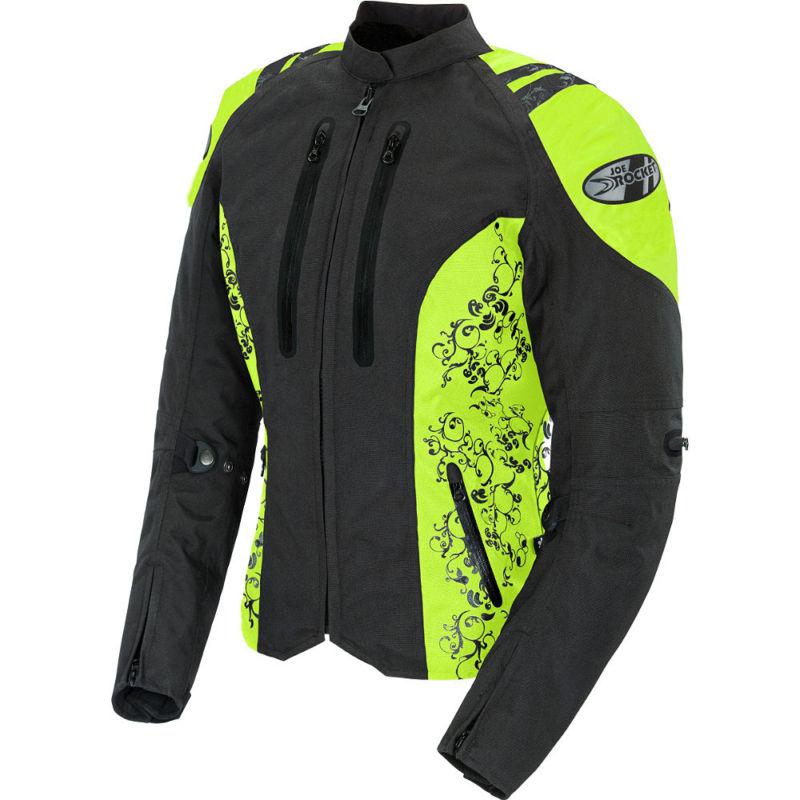 Joe rocket atomic 4.0 womens hi-viz yellow xl textile motorcycle jacket x-large