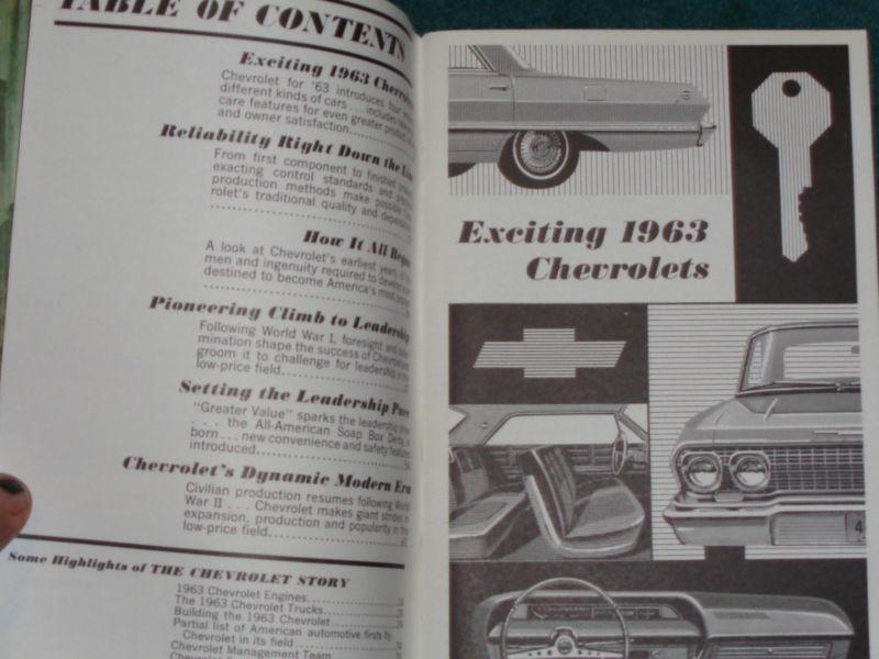 1963 CHEVROLET STORY / BOOK / MANUAL / ORIGINAL CAR / CORVETTE / TRUCK, US $27.50, image 2