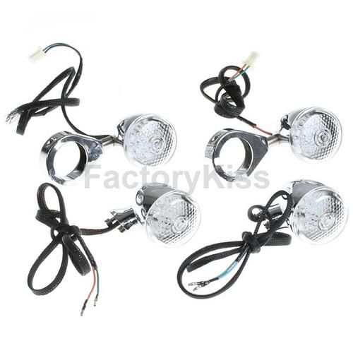 New 4 x led chrome bullet turn signal light for harley davidson - red