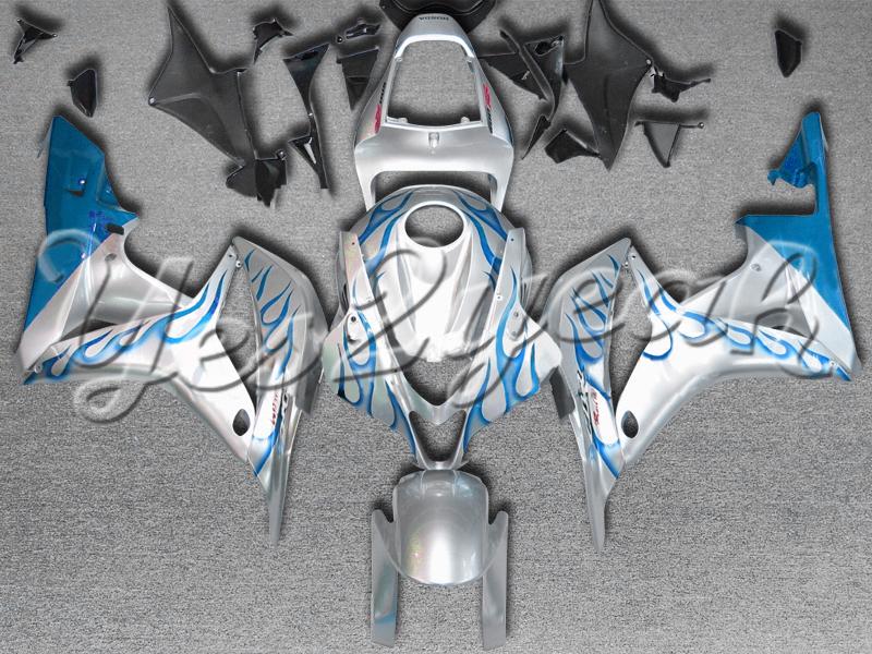 Injection molded fit 2007 2008 cbr600rr 07 08 blue flames fairing zh574
