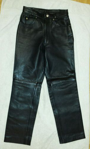 Wilsons men's black lined  leather motorcycle  riding pants w28" x l29"