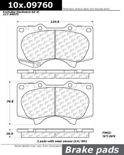 Centric 106.09760 brake pad or shoe, front