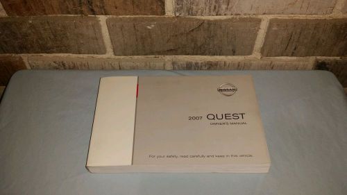 Very nice oem 2007 nissan quest owners manual book