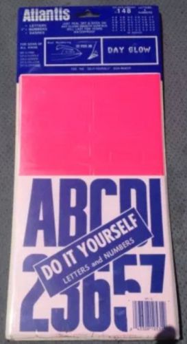 Boat pwc jetski seadoo registration  3&#034; stick on number and letter kit pink