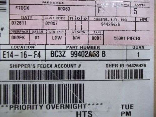 10-15 ford super duty tailgate latch rod part number: bc3z-99402a68-b