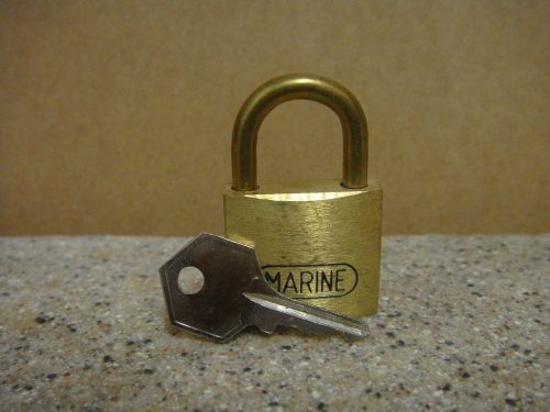 Brass marine mini padlock w/ key 1-5/8&#034;h x 1&#034;l x 1/4&#034;d