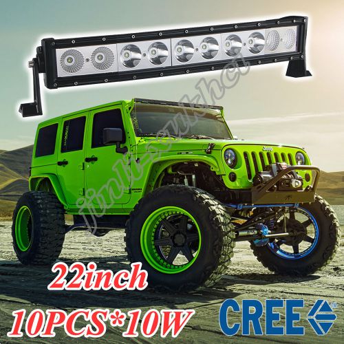 100w 22" 14000 lumen single row curved cree led light bar atv/utv/4x4/truck/boat