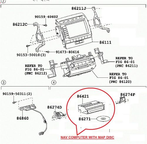 Toyota land cruiser sat nav ecu gps navigation dvd computer module  86421-60040