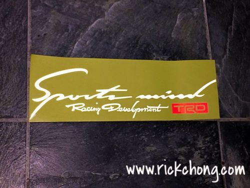 Toyota camry corolla hood racing development trd sticker reflective red/white