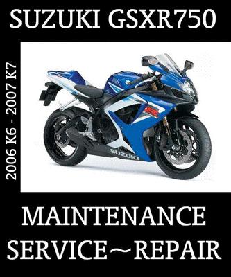 Suzuki gsxr750 gsxr 750 service repair rebuild maintenance manual 2006 2007