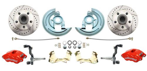 Wilwood red calipers / 2&#034; drop disc brake kit for 1964-1972 gm a, f, x body
