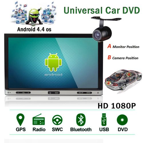 Gps navigation android4.4 in dash double 2 din 7" capacitive car dvd player+cam