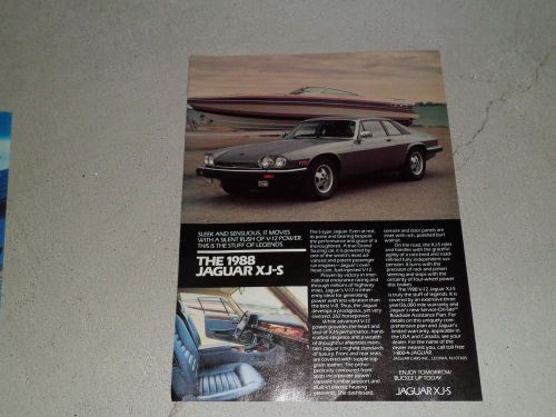 1988 jaguar xj-s article / ad