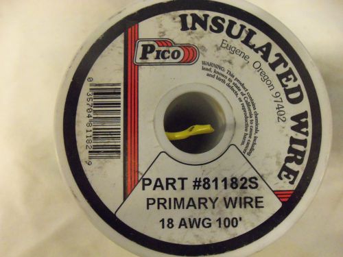 Yellow primary wire, insulated. 18 awg. 100 feet.