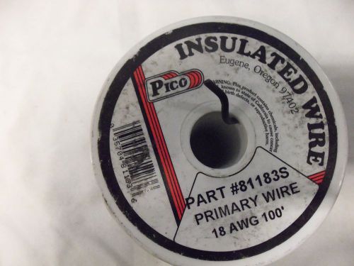 Black primary wire, insulated.  18 awg. 100 feet