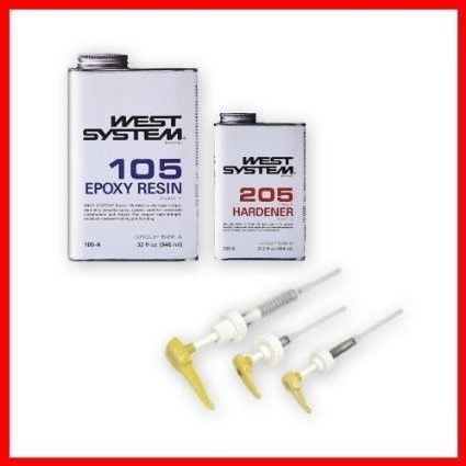 West system epoxy resin kit, 105 gal, 206 qt slow hardener, 300 mini pumps