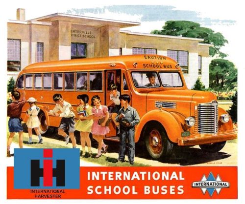 Designs from old school bus brochures on custom t tee shirt bluebird reo onieda