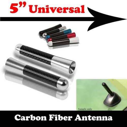 5&#034; inch jdm silver aluminum/carbon fiber screw-on type short radio antenna