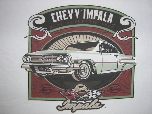 Chevy impala t-shirt ~1960 gm classic ~  lg only ~white t
