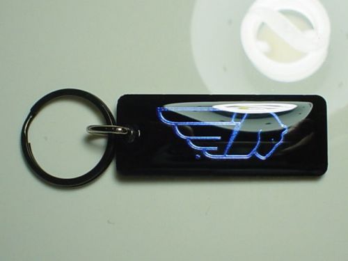 Buell motorcycle key chain black / blue chrome