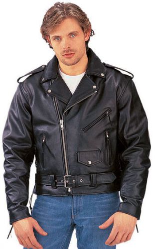 Mens classic motorcycle leather jacket premium buffalo leather 012.00