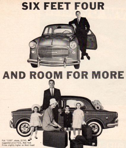Vintage original 1959 fiat 1100 sedan magazine advertisement- 8&#034; x 11&#034;