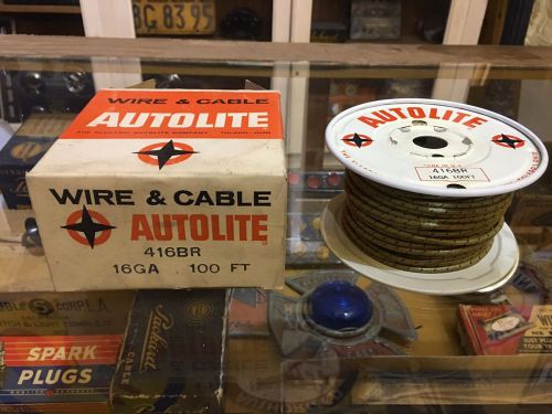 Nos auto-lite 416br cloth fabric covered 16 ga wire spool lights ford car truck